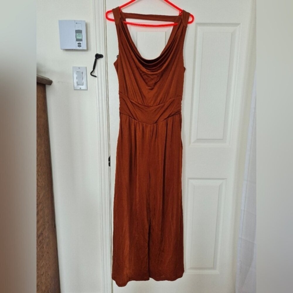 🍄50% ANTHROPOLOGIE Orange Jumpsuit sz S - Picture 4 of 10
